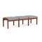 Lesro Lenox Wood 3 Seat Bench Wood Frame, Cherry, RS Fog Upholstery LW3001 - alternate 2